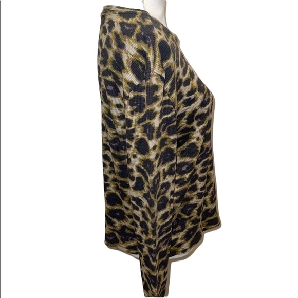 RDI Brown Pink Chettah Long Sleeve Top Size Large | NWT - Picture 3 of 5